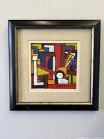 Frontal view of the framed abstract acrylic painting 'The Colours Of New York' signed by Enzo Vincenzo Marino in 2018.