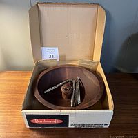 Overall lot in original labeled Baribocraft box showing wooden bowl and nutcracker tools inside.