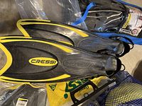 Yellow and black Cressi snorkeling fins