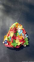 Vintage Speedo floral rubber bathing cap with a variety of colorful 3D flowers.