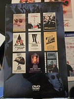 Back cover of DVD collection showing artwork and titles of included Stanley Kubrick films