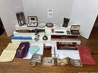 Overall front view of entire lot on stepped display.