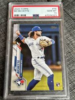 Front of PSA graded Bo Bichette baseball card displaying player image, team, and card details.