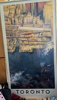 Full view of the framed Toronto Harbour poster showing city buildings, waterfront and harbor area.