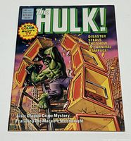 Full cover front photo showing Marvel The Hulk Magazine #11 with colorful artwork and text highlighting the story and features.