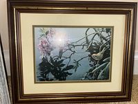 Framed Robert Bateman nature print showing the entire artwork, matting, and wooden frame.