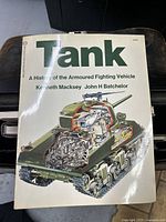 Front cover of the vintage tank book showing a cutaway illustration of a tank and title by Kenneth Macksey and John H Batchelor.