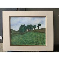 Smaller image of the painting with cream mat only, no frame shown