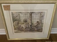 Full view of the framed print showing the artwork and frame color.