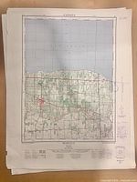 Full view of the Beamsville map showing the geographical area depicted including roads, urban and rural areas, and water bodies.
