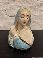 front view of ceramic Madonna planter