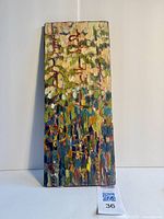 Front view of the acrylic landscape painting showing color, texture and overall condition