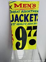 Front view of vintage hand painted Honest Eds display sign showing vibrant colors and clear text.