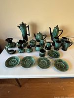 Full overview of all 19 pieces displayed on table