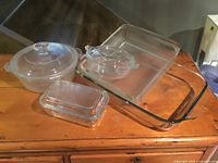 All five glass pieces arranged on table