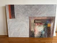 Full front view of the painting on stretched canvas, showing overall composition, color palette and condition.