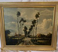 Full view of the framed print showing the artwork and gold frame