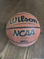 Wilson NCAA Legend basketball displaying front logo and model name on textured composite surface.