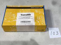 Box of CanaKit Raspberry Pi 3 Model B+ Complete Starter Kit with 32GB EVO+ microSD and black premium case.