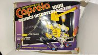 Box of Vintage Motorized Capsela Science Discovery System 1000 with some wear
