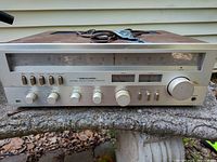 Front view of the vintage Realistic STA-820 stereo receiver showing controls and tuning dial.