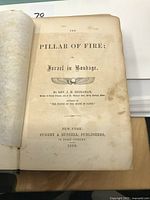 Photo of the title page showing book title, author Rev. J. L. Ingraham, publisher Pudney & Russell, New York, 1859 publication date.