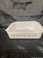 Side view of dish showing pattern and interior