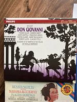Don Giovanni CD box set cover showing silhouette art and credits for performers and conductor, label Philips.