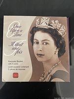 Front cover of Royal Canadian Mint booklet titled 'Once Upon a Time' showing portrait of Queen Elizabeth II