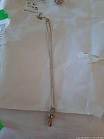 Full view of the necklace showing the chain and pendant.