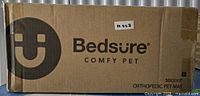 Box showing Bedsure brand with comfy pet logo, dimensions 30x20x3 inches and orthopedic pet mat text