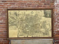 Full view of very large mounted and framed antique map of Madrid by Teixeira, 1656.