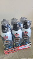 Shrink-wrapped six-pack of Dust-Off Electronics Duster cans