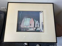 Frontal view of the framed art print showing the full composition and matte.