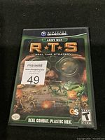 Front cover of the Army Men RTS Real Time Strategy Nintendo GameCube game.