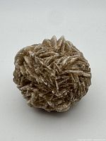 Front view of entire desert rose crystal showing rosette form and bladed structure