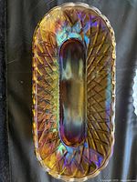 Top view showing pretzel pattern and iridescent finish