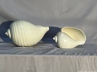 Both Wedgwood seashell vessels side by side showing size and form