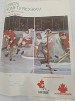 Front cover showing hockey players from Team Canada and USSR in action, with logos of Team Canada and Hockey Canada below.