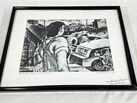 Front view of framed print showing entire artwork, mat and frame