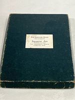 Dark green portfolio folder with white printed label reading 'The University Prints Series O, Section III Japanese Art Henderson and Paine The University Prints Cambridge, Mass.'