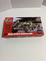 Box of Airfix 1:72 Willys British Airborne Jeep showing artwork and branding