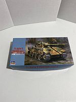 Box front showing artwork of German Panther tank in camouflage with product name and brand Hasegawa 1:72 scale.
