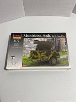 Front of Maco 1/72 scale model kit box showing WW2 munitions trailer artwork and branding.