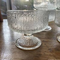Single Crystal Ice dessert bowl side view showing texture and pedestal