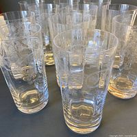 Group shot of all eleven etched tumblers