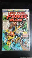 Full front cover of the comic book showing the title Luke Cage Power Man and an action scene.