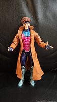 Front view of Marvel Legends Gambit figure showing detailed costume and stance