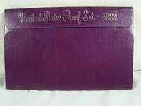 Sealed original purple envelope for the 1984 United States Proof Set with silver embossed text on front.