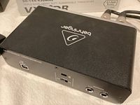 Top view of the Behringer U-Phoria UMC202HD audio interface showing brand and model labeling